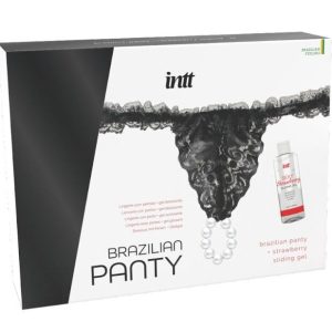 Intt Releases Braziliaans slipje met parels en glijmiddel 50 ml Intt Releases Braziliaans slipje met parels en glijmiddel 50 ml - Afbeelding 1