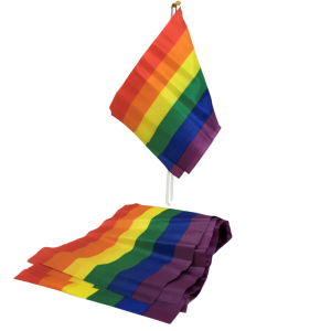 Pride LGBT-vlag als klein vaandel met stok, 20 x 15 cm Pride LGBT-vlag als klein vaandel met stok, 20 x 15 cm - Afbeelding 1