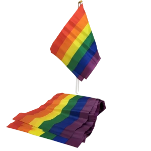 Pride LGBT flag as a small banner with stick, 20 x 15 cm