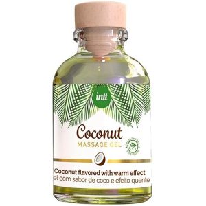Intt Vegan Line Massagegel mit Kokosgeschmack und wärmender Wirkung 30 ml – Bild 1