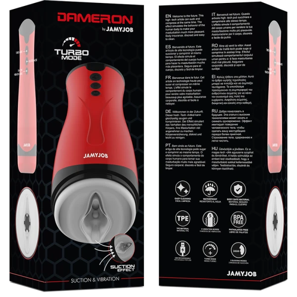 Jamyjob Dameron Zuig- en Vibratiemasturbator met 5 Standen