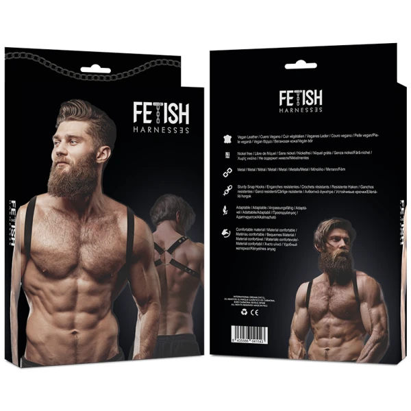 Fetish Submissive Attitude Leder-Borsttuig voor Mannen, Ecoleder