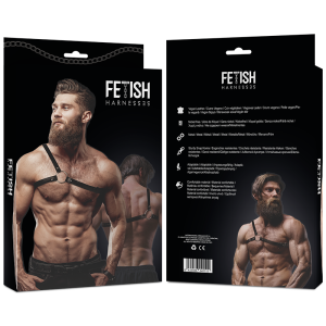 Fetish Submissive Attitude Borstharnas met gekruiste schouders van eco-leer Fetish Submissive Attitude Borstharnas met gekruiste schouders van eco-leer - Afbeelding 2
