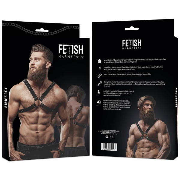 Fetish Submissive Herren-Brustgeschirr aus Ökoleder
