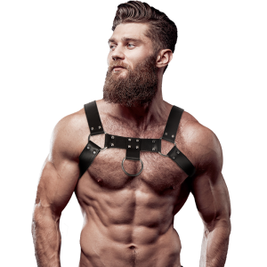 Fetish Submissive Brustharness aus Ökoleder für Herren, verstellbar Fetish Submissive Brustharness aus Ökoleder für Herren, verstellbar – Bild 1