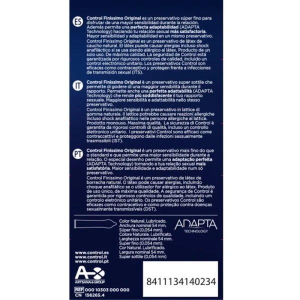 Control Condoms Finissimo Condooms, superdun, nominale breedte 54 mm, 12 stuks