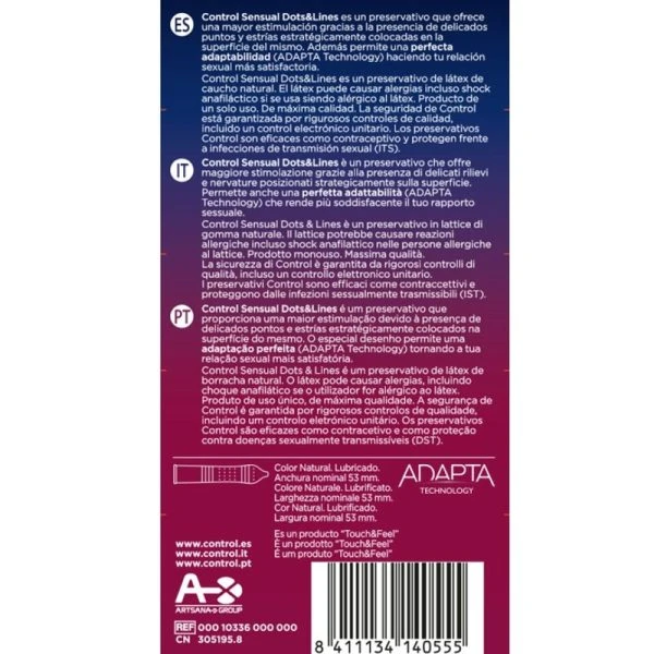 Control Condoms Kondome Sensual Dots & Lines, 12 stuks