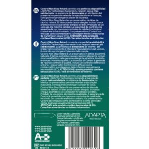 Control Condoms NON Stop Retard Condooms met Benzocaïne, 12 stuks Control Condoms NON Stop Retard Condooms met Benzocaïne, 12 stuks - Afbeelding 2