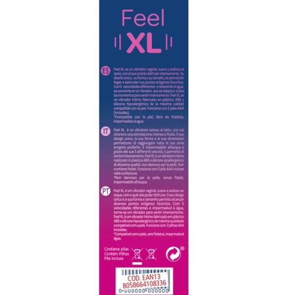 Control Toys Vaginale Vibrator Feel XL met 5 trillingen, 16 cm