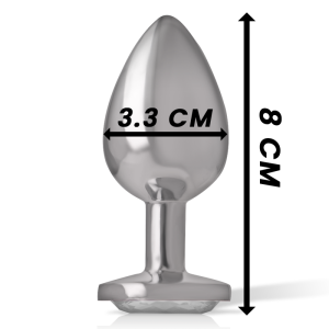 Intense anale plug van metaal met wit hartje, maat M Intense anale plug van metaal met wit hartje, maat M - Afbeelding 4