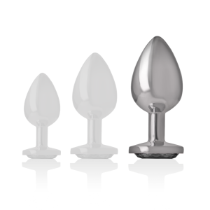 Intense anaalplug van metaal met wit hart, maat L Intense anaalplug van metaal met wit hart, maat L - Afbeelding 5