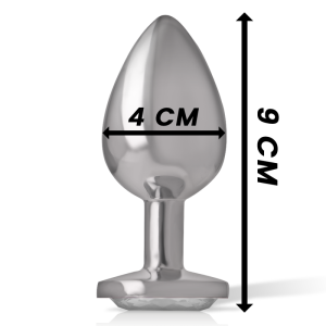 Intense anaalplug van metaal met wit hart, maat L Intense anaalplug van metaal met wit hart, maat L - Afbeelding 4