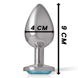 Intense Anal Plug with Diamond Jewel Made of Metal, Blue, Size L Intense Anal Plug with Diamond Jewel Made of Metal, Blue, Size L - Image 4