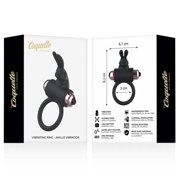 Coquette Toys Chic Desire Cockring met Vibrator Zwart/Goud
