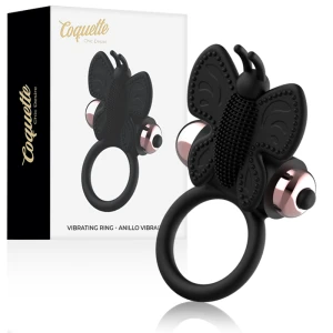 Coquette Toys Chic Desire Cockring mit Vibrator Schmetterling Schwarz/Gold