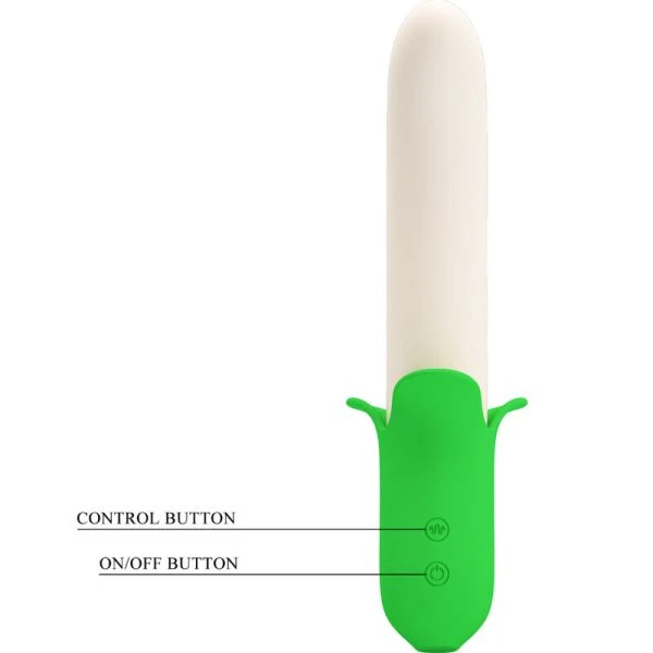 High Tech Pretty Love Banana Knight Super Power 7 Siliconen Vibrator, lichtgroen