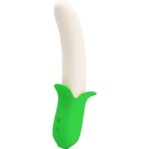 High Tech Pretty Love Banana Knight Super Power 7 Silikon-Vibrator, hellgrün