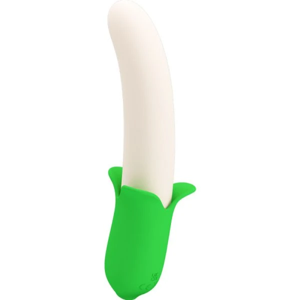 High Tech Pretty Love Banana Knight Super Power 7 Siliconen Vibrator, lichtgroen