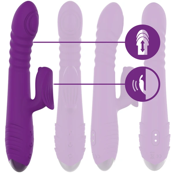 Intense High Tech Iggy Vibrator met Clitorisstimulator, Paars
