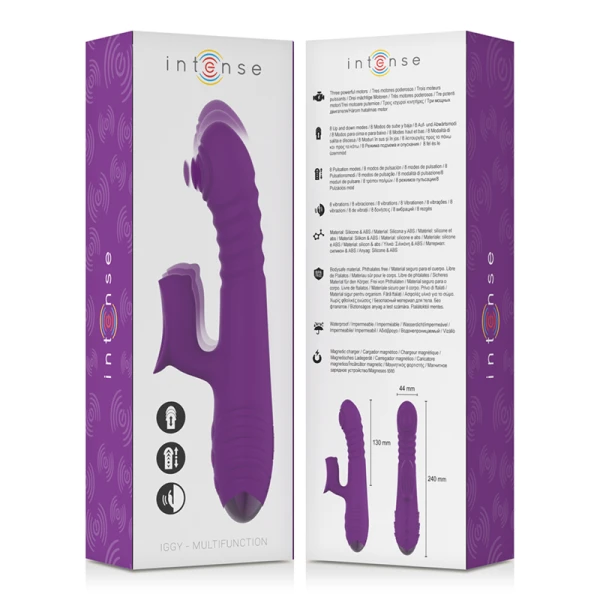 Intense High Tech Iggy Vibrator met Clitorisstimulator, Paars