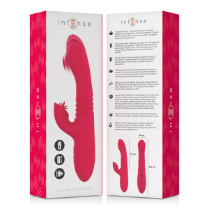 Intense High Tech DUA Auf-und-Ab-Vibrator mit Klitorisreizer rot 24 cm Intense High Tech DUA Auf-und-Ab-Vibrator mit Klitorisreizer rot 24 cm – Bild 5