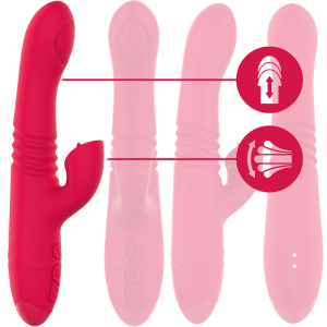 Intense High Tech DUA Auf-und-Ab-Vibrator mit Klitorisreizer rot 24 cm Intense High Tech DUA Auf-und-Ab-Vibrator mit Klitorisreizer rot 24 cm – Bild 2