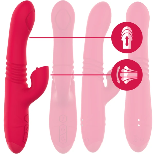 Intense High Tech DUA Auf-und-Ab-Vibrator mit Klitorisreizer rot 24 cm Intense High Tech DUA Auf-und-Ab-Vibrator mit Klitorisreizer rot 24 cm