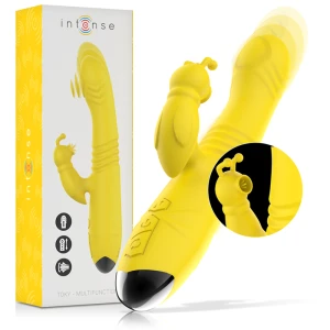 Intense High Tech Toky Multi-Function Vibrator with Up-and-Down Movement, Yellow