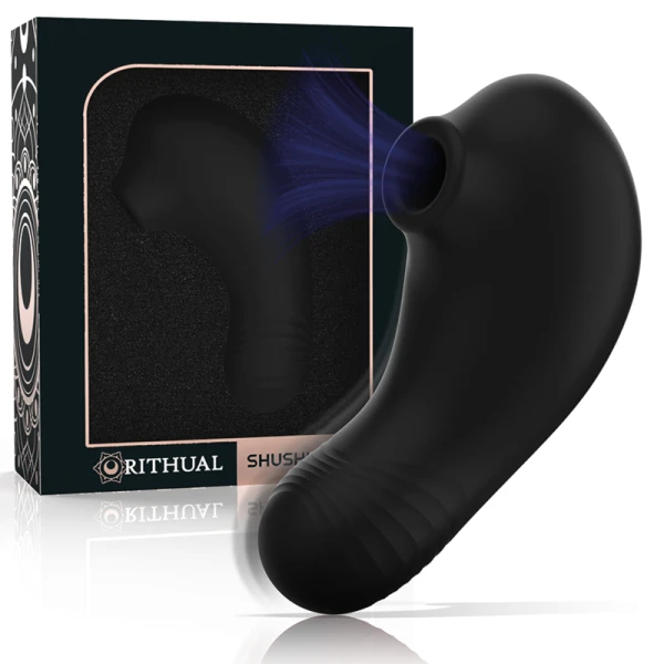 Rithual Shushu PRO Pocket Klitoris-Stimulator met dubbele motor, zwart