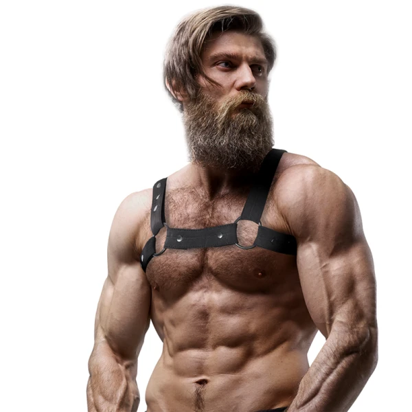 Fetish Submissive Attitude Neopren-Brust-Harness für Männer, verstellbar