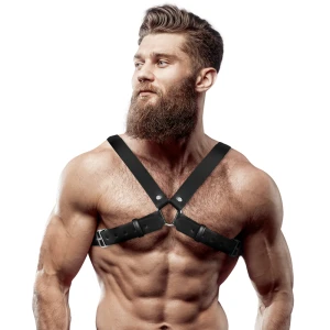 Fetish Submissive Attitude Chest Harness made of Eco Leather for Men, adjustable