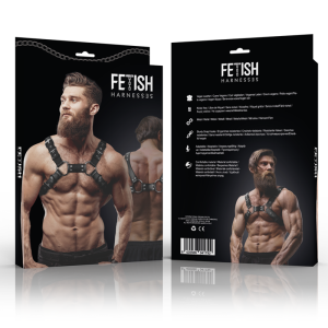 Fetish Submissive Attitude Brust-Bulldog-Harness aus Ökoleder für Herren – Bild 2