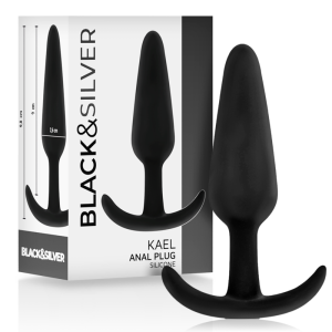 Black&silver Hansel Anaalplug van zijdezacht siliconen met medium handvat Black&silver Hansel Anaalplug van zijdezacht siliconen met medium handvat - Afbeelding 1