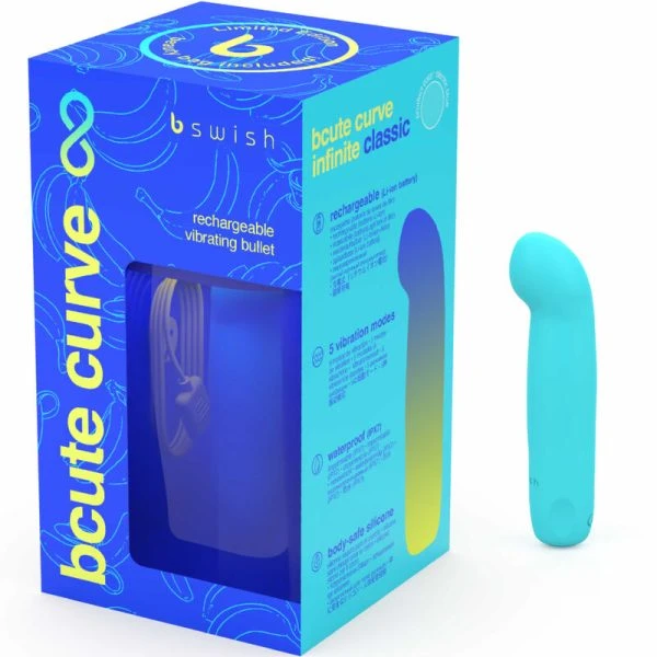 B Swish Bcute Curve Infinite Classic G-punt vibrator met siliconen, blauw