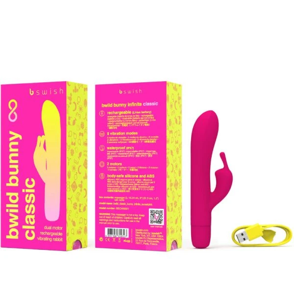 B Swish Bwild Bunny Infinite Classic Vibrator met Clitorisstimulator, Roze