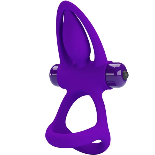 FOR HIM Pretty Love Vibratorring met 10 trillingen, lila siliconen
