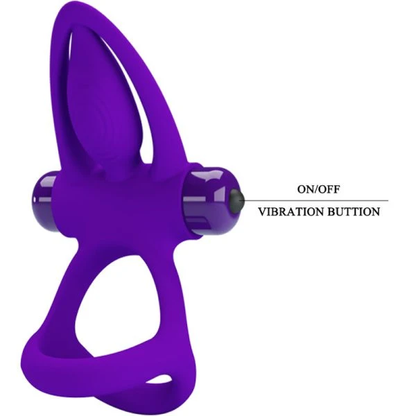 FOR HIM Pretty Love Vibratorring met 10 trillingen, lila siliconen