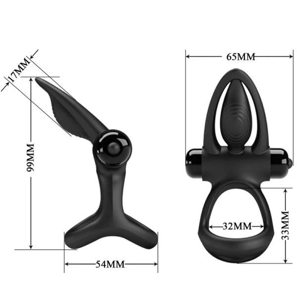 FOR HIM Pretty Love Vibrationsring mit 10 Vibrationen, schwarz
