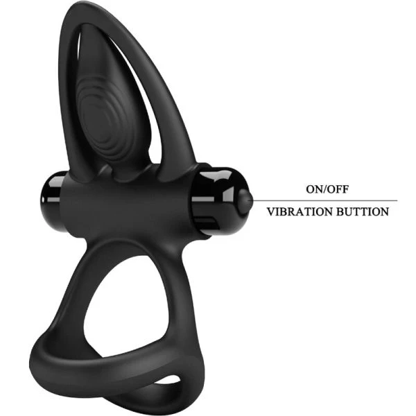 FOR HIM Pretty Love Vibrationsring mit 10 Vibrationen, schwarz