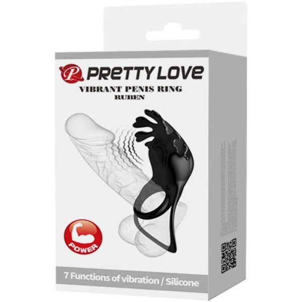 FOR HIM Pretty Love Ruben Vibratorring met 7 standen, zwart FOR HIM Pretty Love Ruben Vibratorring met 7 standen, zwart