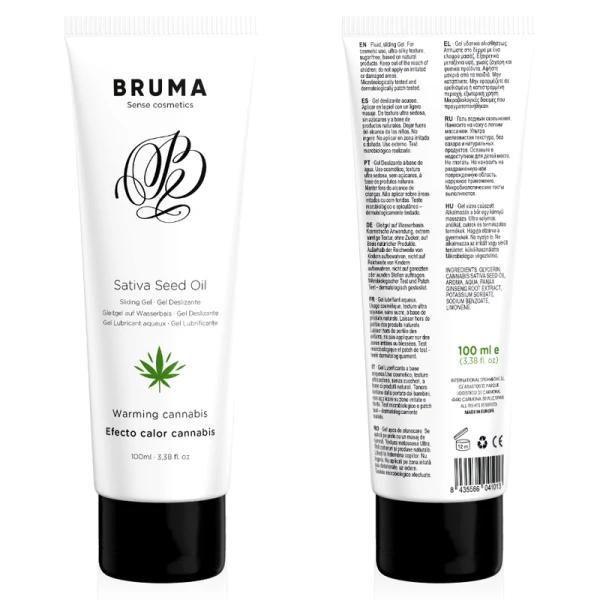 Bruma Glijmiddel met Cannabissmaak en Warmte-effect, 100 ml