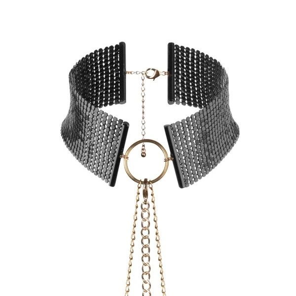 Bijoux Desire Metallique Zwarte Metallic-halsketting met kettingriem Bijoux Desire Metallique Zwarte Metallic-halsketting met kettingriem