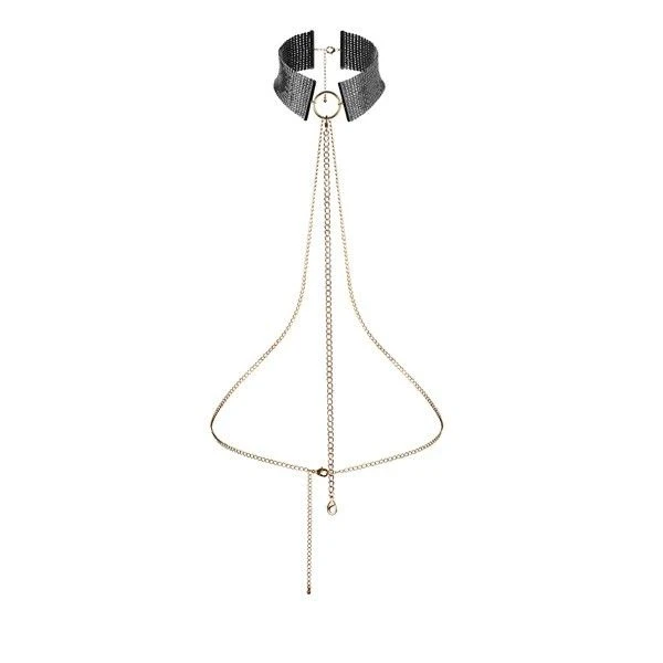 Bijoux Desire Metallique Zwarte Metallic-halsketting met kettingriem Bijoux Desire Metallique Zwarte Metallic-halsketting met kettingriem