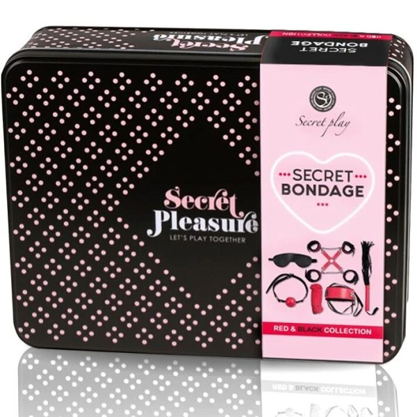 Secretplay 100% Fetish BDSM-Set mit 6 Teilen in Schwarz
