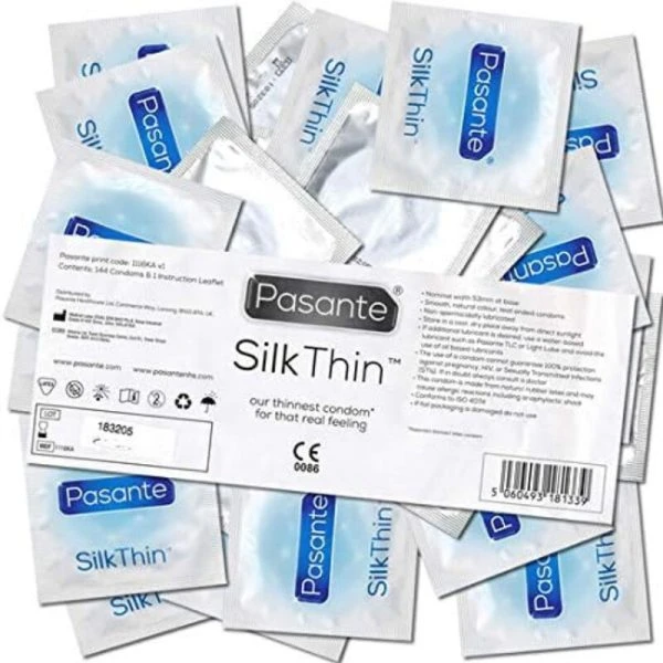 Pasante Kondomen Silk Thin Dunste 144 stuks transparant Pasante Kondomen Silk Thin Dunste 144 stuks transparant