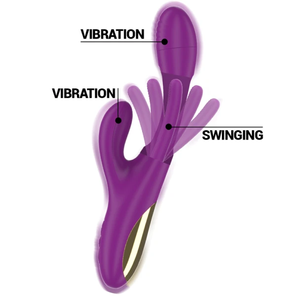 Intense High Tech Apolo Oplaadbare Vibrator met trillende tong, paars