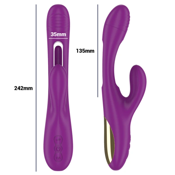 Intense High Tech Apolo Oplaadbare Vibrator met trillende tong, paars