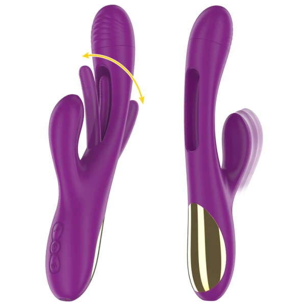 Intense High Tech Apolo Oplaadbare Vibrator met trillende tong, paars