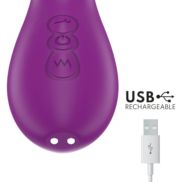 Intense High Tech Apolo Oplaadbare Vibrator met trillende tong, paars