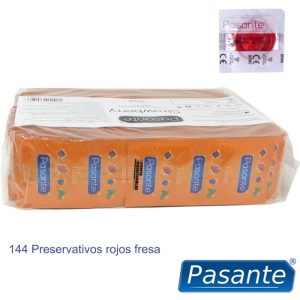 Pasante Condooms Aardbeiensmaak 144 Stuks glad rood maat M Pasante Condooms Aardbeiensmaak 144 Stuks glad rood maat M - Afbeelding 3